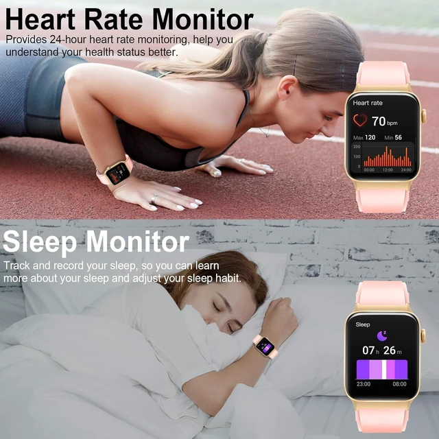 Alt view image 3 of 7 - Smart Watch for Men Women, 1.85"Smartwatch with Answer/Make Call Watches Fitness Tracker with 100+ Sport Modes, IP68 Waterproof, Heart Rate/Sleep Monitor/Pedometer, Activity Tracker for Android iOS