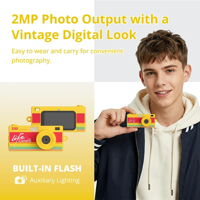 Alt view image 6 of 7 - Mini Keychain Digital Camera, 16GB Card, Y2K Retro Tiny Camera 1440P Video, 2MP Photos, 1.47-Inch IPS Screen, Built-In Flash, Filters, Pocket Size for Kids, Teens, Travel and Vlogging