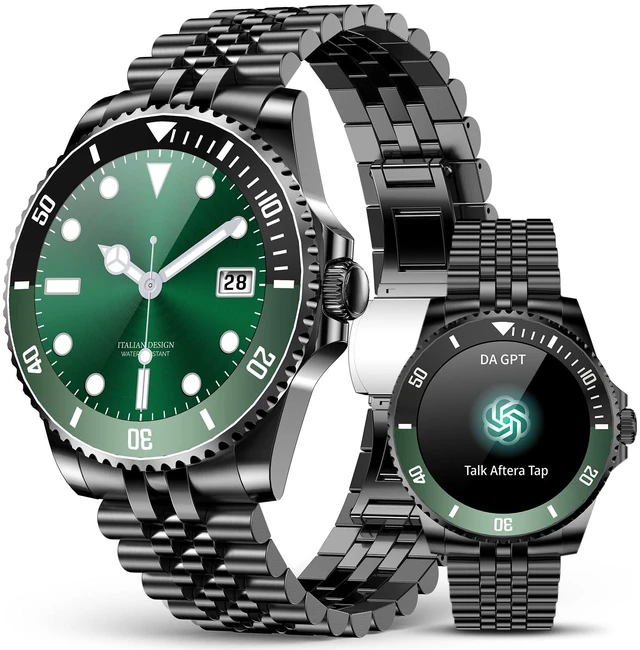 Main image of Smart Watch for Men, Answer/Make Call, Fitness Tracker, Waterproof, 44mm 1.19" AMOLED Display, 24/7 Heart Rate/Blood Oxygen/Blood Pressure/Sleep Monitor, 107 Sports Modes, Compatible Android iPhone