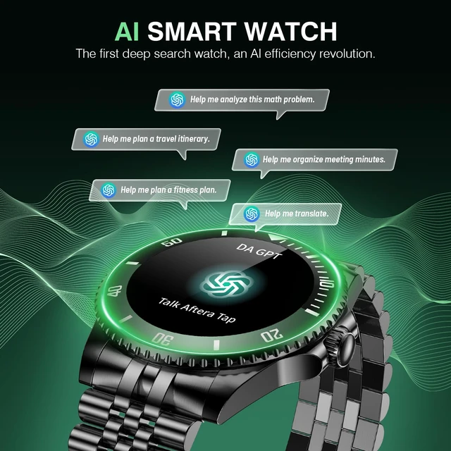 Alt view image 2 of 7 - Smart Watch for Men, Answer/Make Call, Fitness Tracker, Waterproof, 44mm 1.19" AMOLED Display, 24/7 Heart Rate/Blood Oxygen/Blood Pressure/Sleep Monitor, 107 Sports Modes, Compatible Android iPhone