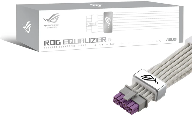 Main image of ROG Equalizer White Edition 12V-2x6 PCIe Cable (ATX 3.1 & PCIe 5.1, Load Balance PSU-to-ROG Equalizer Power, Reduction of Current Variation, Enhanced Graphics Card Protection)
