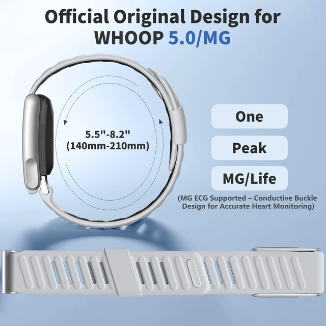 Alt view image 3 of 7 - 3 Pack Silicone Sport Whoop Band for WHOOP 5.0/MG, One, Peak & Life Sweatproof Silicone Band for Whoop 5.0/MG for Women Men,Soft and Durable for Intense Workouts,Quick-Release Tab for Easy Swap