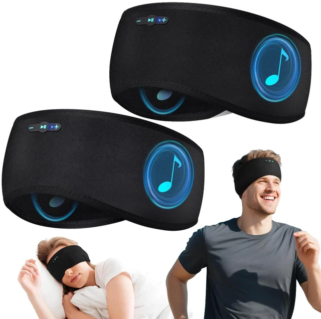Main image of Sleep Headphones Bluetooth 6.0 Headband for Side Sleeper (Black & Black) Bluetooth 6.0, 200mAh cell for 20hr playback, built-in speakers & mic, removable & washable,2-in-1 sports- & sleep headband