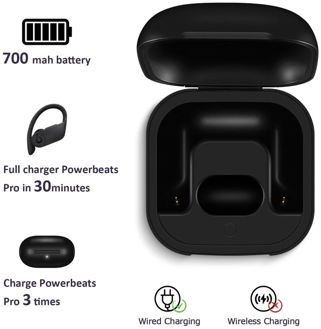 Alt view image 4 of 7 - Replacement Charging Case Compatible with Powerbeats Pro: Charger Case with Bluetooth Pairing Button, 700mAh Battery, Not Included Earbuds