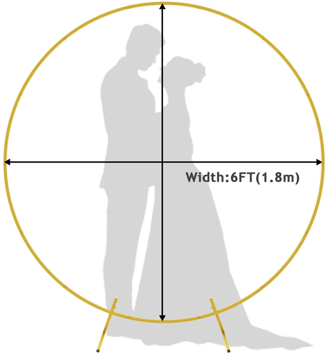 Alt view image 4 of 7 - Round Backdrop Stand 6FT Gold Metal Circle Balloon Arch Frame Metal Circle Backdrop Stand Gold Round Arch for Wedding Birthday Party Bridal Baby Shower Anniversary Event Ceremony