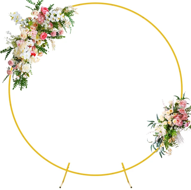 Main image of Round Backdrop Stand 6.6FT Gold Metal Circle Balloon Arch Frame Metal Circle Backdrop Stand Gold Round Arch for Wedding Birthday Party Bridal Baby Shower Anniversary Event Ceremony