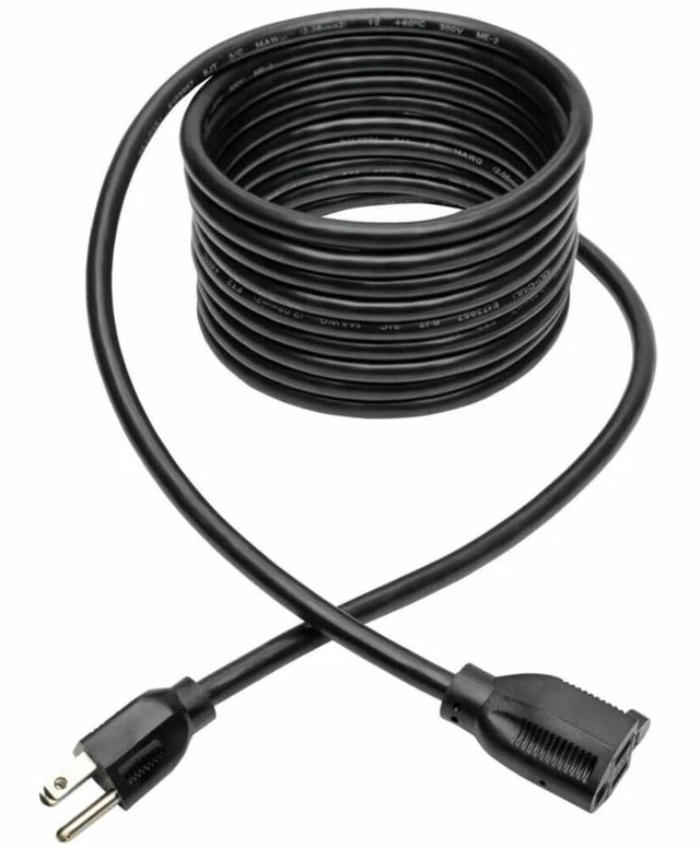 Main image of Heavy-Duty Standard Power Extension Cord, 15A, 14 AWG, (NEMA 5-15P to NEMA 5-15R) 3-Feet / 0.91 Meters, (P024-015)