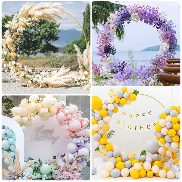Alt view image 5 of 7 - Round Backdrop Stand 6.6FT Gold Metal Circle Balloon Arch Frame Metal Circle Backdrop Stand Gold Round Arch for Wedding Birthday Party Bridal Baby Shower Anniversary Event Ceremony