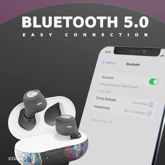 Alt view image 6 of 7 - Disney Lilo and Stitch Bluetooth Earbuds w/Charging Case- Wireless Headphones w/Built-in Mic+ Up to 30 Hrs Playtime- Lilo and Stitch Gifts for Girls,Boys,Women,Men,All Fans of Lilo and Stitch Stuff