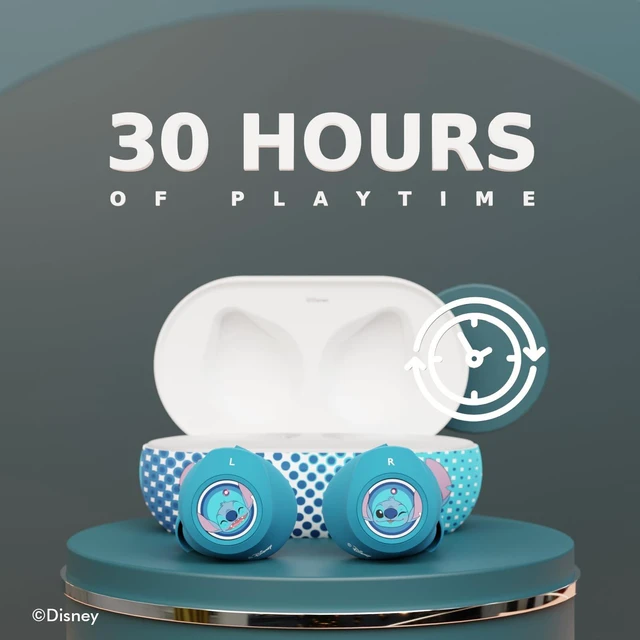 Alt view image 3 of 7 - Disney Lilo and Stitch Bluetooth Earbuds w/Charging Case- Wireless Headphones w/Built-in Mic+ Up to 30 Hrs Playtime- Lilo and Stitch Gifts for Girls,Boys,Women,Men,All Fans of Lilo and Stitch Stuff