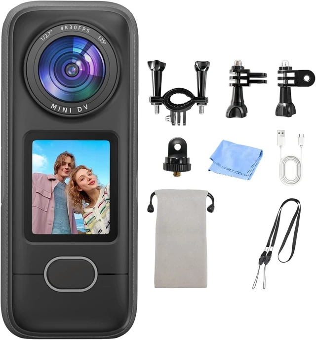 Main image of 4K Action Camera, 3.5Hrs Battery Life Body Camera Hands-Free Recording, IPX6 Waterproof Portable Vlogging Camera with 1.4" HD Screen, Video Recorder with WiFi for Travel, Cycling, Motorcycle, Bloggers