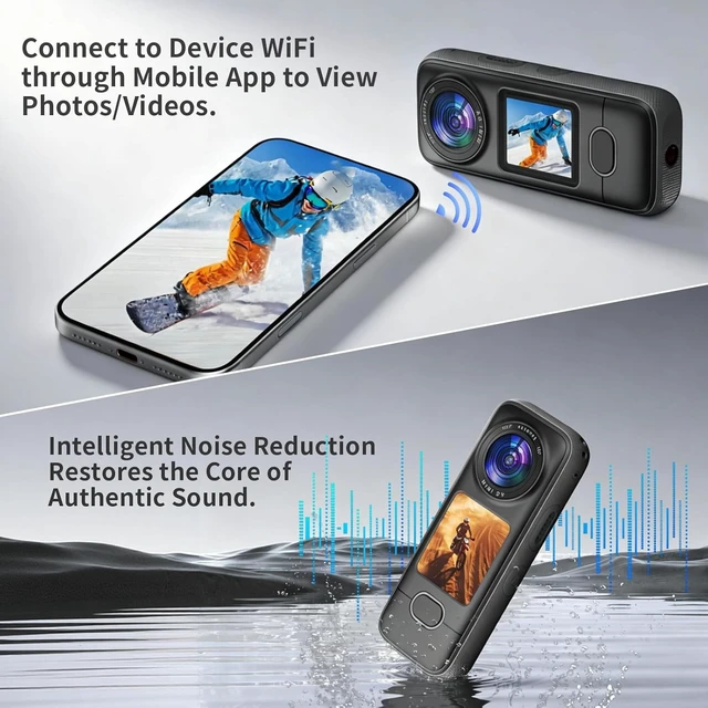 Alt view image 5 of 7 - 4K Action Camera, 3.5Hrs Battery Life Body Camera Hands-Free Recording, IPX6 Waterproof Portable Vlogging Camera with 1.4" HD Screen, Video Recorder with WiFi for Travel, Cycling, Motorcycle, Bloggers