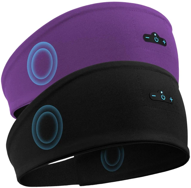 Main image of Sleep Headphones Bluetooth Headband for Side Sleeper, 17H Playtime, Wireless Headband Headphones with HD Stereo Speakers for Workout,Running,Yoga, Ideal Gifts for Men, Women, Teens, Black + Purple