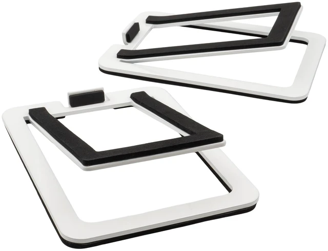 Main image of DS1M Metal Speaker Stands Pair Desktop Speaker Stands for Computer Speakers, Studio Monitors and Bookshelf Speakers - White