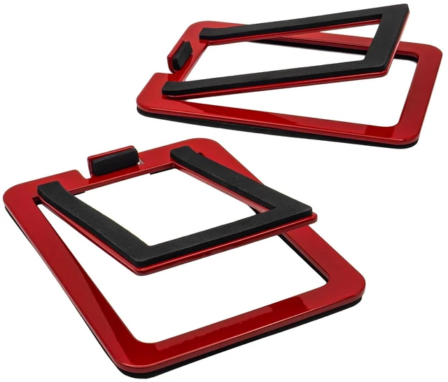 Main image of DS1M Metal Speaker Stands Pair Desktop Speaker Stands for Computer Speakers, Studio Monitors and Bookshelf Speakers - Red