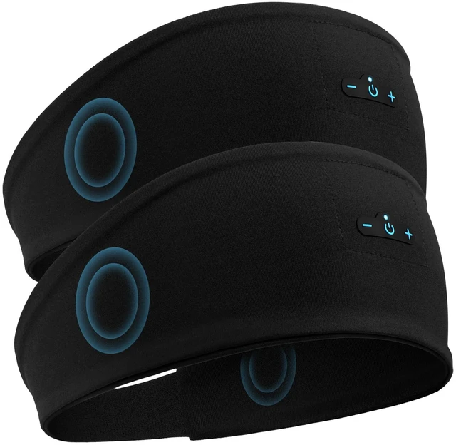 Main image of Sleep Headphones Bluetooth Headband for Side Sleeper 2 Pack, 17H Playtime, Wireless Headband Headphones with HD Stereo Speakers for Workout,Running,Yoga, Ideal Gifts for Men, Women, Teens, 2Black