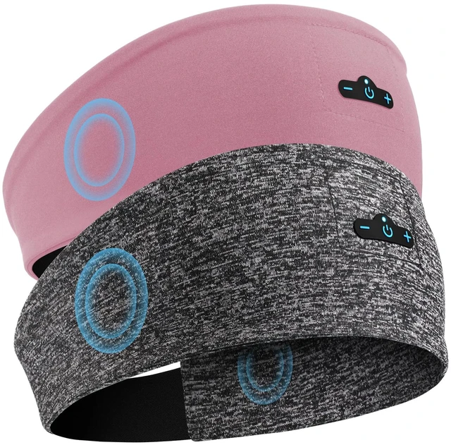 Main image of Sleep Headphones Bluetooth Headband for Side Sleeper, 17H Playtime, Wireless Headband Headphones with HD Stereo Speakers for Workout,Running,Yoga, Ideal Gifts for Men, Women, Teens, Pink+Grey