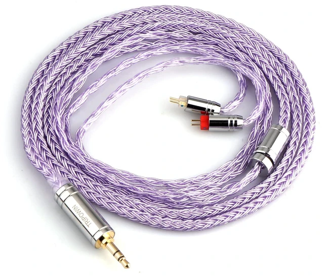 Main image of Tripowin Zonie 16 Core Silver Plated IEM Cable, 2pin 0.78mm, 3.5mm 1.25m SPC in Ear Monitor Wire, Earphone Upgraded Cords for 7hz Zero:2 Orchestra Lite Cadenza Hype4 Supermix4, Lavender