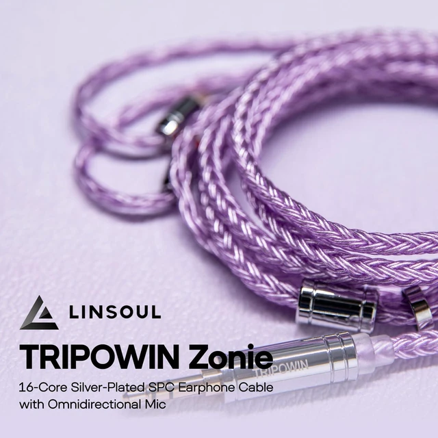 Alt view image 2 of 7 - Tripowin Zonie 16 Core Silver Plated IEM Cable, 2pin 0.78mm, 3.5mm 1.25m SPC in Ear Monitor Wire, Earphone Upgraded Cords for 7hz Zero:2 Orchestra Lite Cadenza Hype4 Supermix4, Lavender