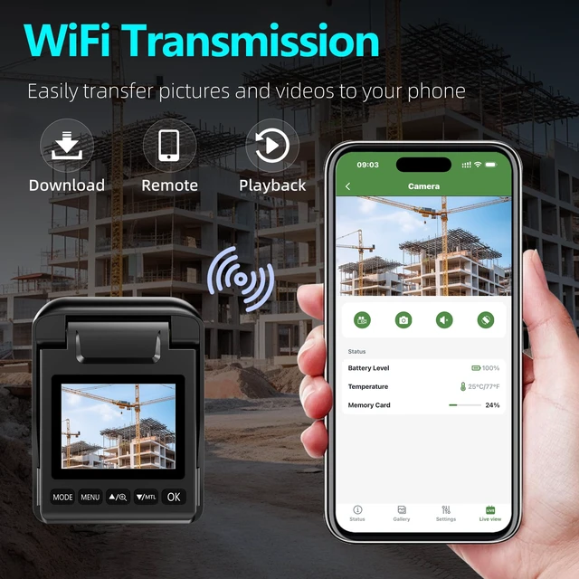 Alt view image 3 of 7 - Time Lapse Camera WiFi, 4K Outdoor Timelapse Camera with App, Solar Ready, IP66 Waterproof, 110° Wide Angle, Long Battery Life, 32GB Card, for Construction, Building & Renovation Monitoring