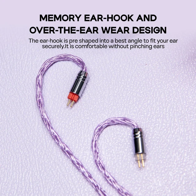 Alt view image 7 of 7 - Tripowin Zonie 16 Core Silver Plated IEM Cable, 2pin 0.78mm, 3.5mm 1.25m SPC in Ear Monitor Wire, Earphone Upgraded Cords for 7hz Zero:2 Orchestra Lite Cadenza Hype4 Supermix4, Lavender