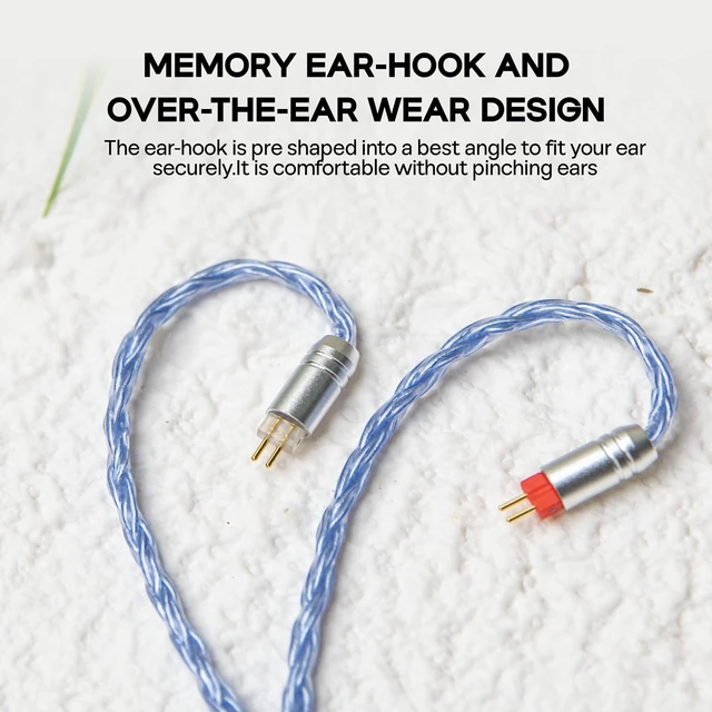 Alt view image 7 of 7 - Tripowin Zonie 16 Core Silver Plated IEM Cable, 2pin 0.78mm, 3.5mm 1.25m SPC in Ear Monitor Wire, Earphone Upgraded Cords for 7hz Zero:2 Orchestra Lite Cadenza Hype4 Supermix4, Blue