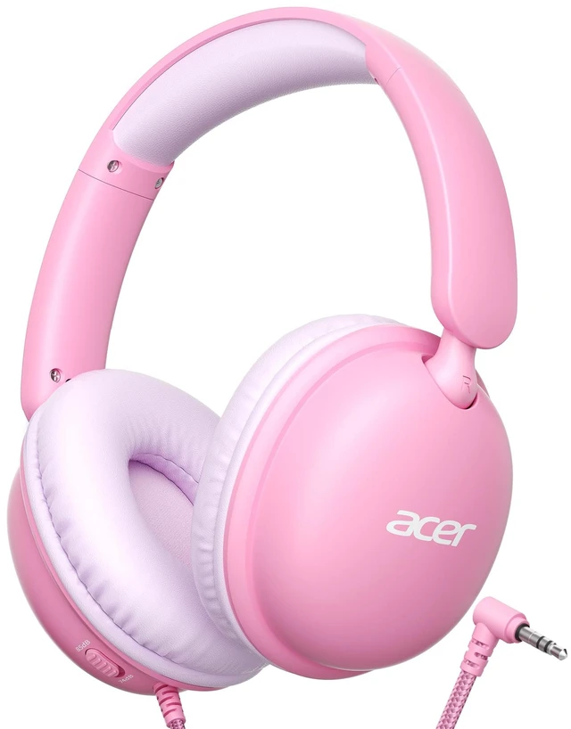 Main image of OHW355 Kids Headphones with Cord for School,Over Ear Wired Headphones 74/85dB Volume Limit, Foldable 3.5mm Jack, Stereo Sound for Tablet/Computer/Travel/Chromebook-Pink