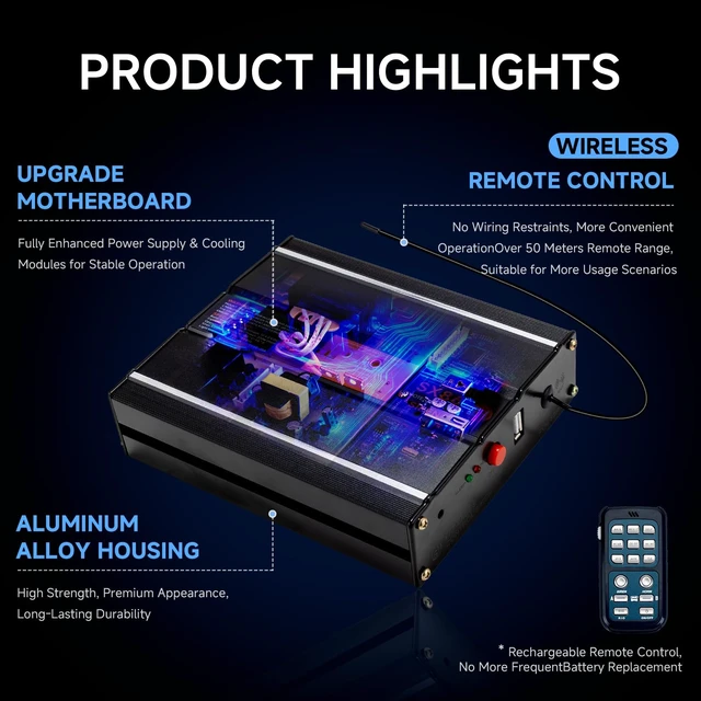 Alt view image 2 of 7 - Police Siren for Car Truck 12V Remote Control PA System Kit Wireless Wireless Remote Control, High-Power Aluminum Unit, Efficient Heat Dissipation, 21 Sound Modes, 150dB, Waterproof