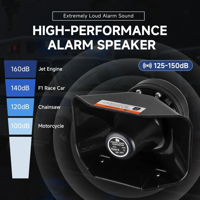 Alt view image 3 of 7 - Police Siren for Truck Car 12V PA System Kit Remote Control Wireless Wireless Remote Control, High-Power Aluminum Unit, Efficient Heat Dissipation, 21 Sound Modes, 150dB, Waterproof