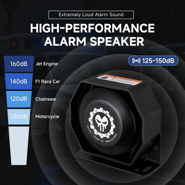 Alt view image 3 of 7 - Police Siren for Car Truck 12V Remote Control PA System Kit Wireless Wireless Remote Control, High-Power Aluminum Unit, Efficient Heat Dissipation, 21 Sound Modes, 150dB, Waterproof