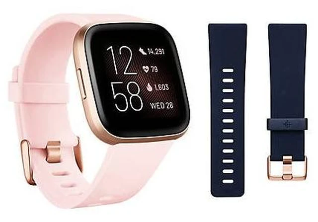 Main image of Versa 2 Smartwatch Bundle with Small and Large Bands - Petal