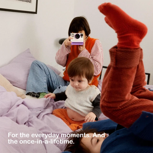 Alt view image 3 of 6 - Now 3rd Generation i-Type Instant Camera + 8 i-Type Color Film Bundle, Purple, Camera Bundle with a Lumintrail Lens Cleaning Cloth