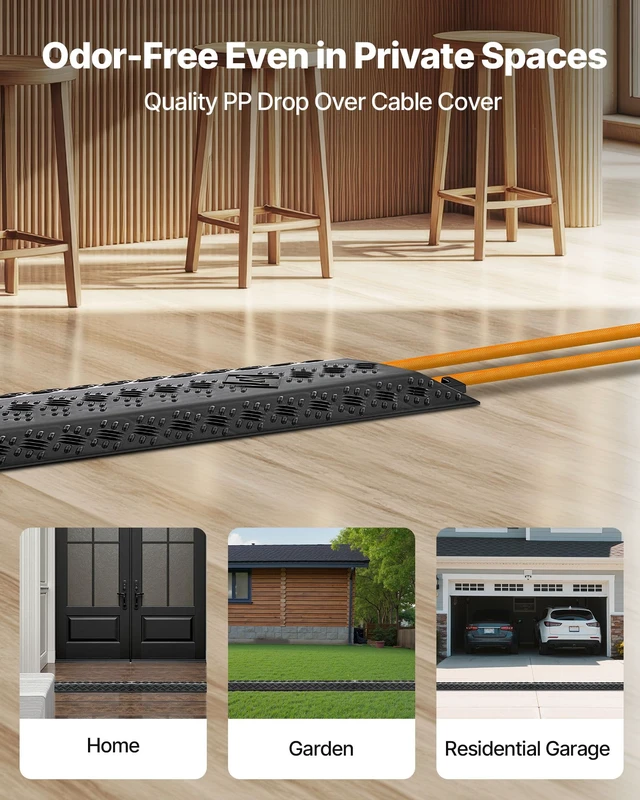 Alt view image 2 of 7 - Drop Over Cable Cover, 17,500 lbs/Axle Load Capacity, 2 Channel Heavy Duty Floor Cord Cover, Cable Hose Protector Ramp, for Indoor, High Walking Traffic Areas, Home, Office, Warehouse, 2 Pack