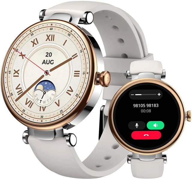 Main image of S8 AMOLED Smart Watch for Women Men, 3ATM Waterproof Fitness Tracker Heart Rate Monitor, Sleep & Stress Tracking, 100+ Sport Modes, Bluetooth Call Long Battery for Android iOS Rose Gold