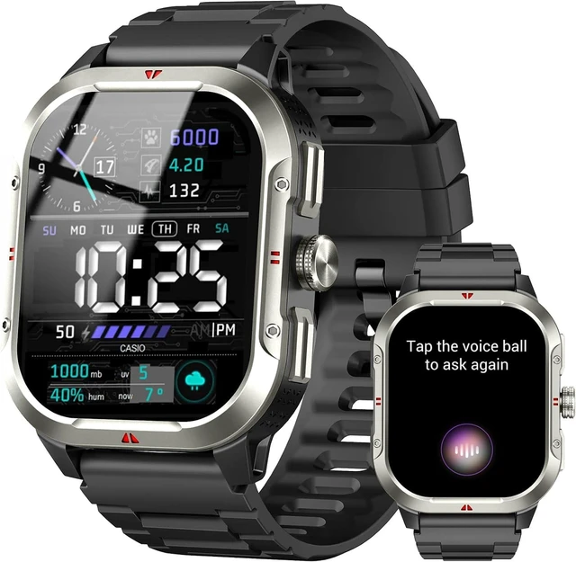 Main image of Smart Watch for Men Built-in GPS, 2.06" Military Fitness Tracker IP68 Waterproof, Fitness Watch with Heart Rate/Sleep, Smartwatch with Answer/Make Calls, 100+ Sport Modes for iPhone/Android, Black