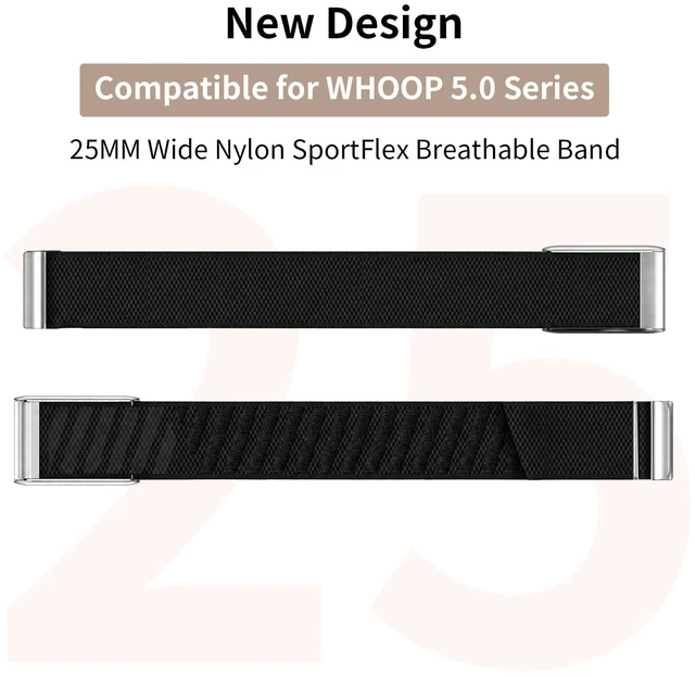 Alt view image 2 of 6 - 3 Pack Nylon SuperKnit Sport Bands Compatible with WHOOP 5.0/MG Band for Men Women - Soft, Breathable & Comfortable, Adjustable Replacement Wristbands Straps- Not Compatible with Gen 4