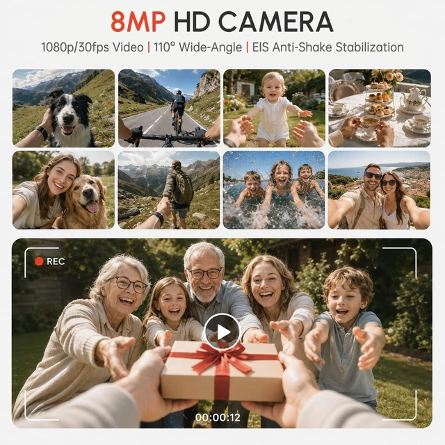 Alt view image 2 of 7 - AI Smart Glasses with Camera, Hands-Free Calls, Music, Offline AI Assistant 8MP & 1080P/30 Camera Glasses, AI Recognition & Recording, Video Translation, Schedule Tracking for Travel, Commuting, Work