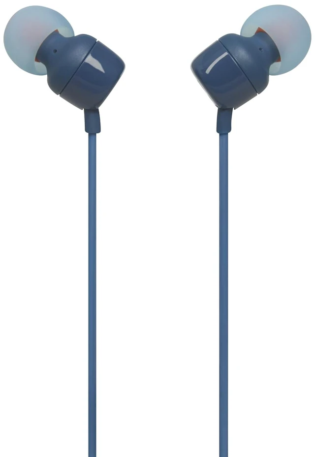 Main image of Tune 110E - in-Ear Headphones - Blue Pure Bass sound, 1-button remote with microphone, Tangle-free flat cable