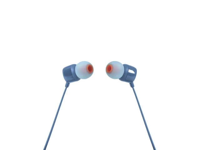 Alt view image 4 of 6 - Tune 110E - in-Ear Headphones - Blue Pure Bass sound, 1-button remote with microphone, Tangle-free flat cable