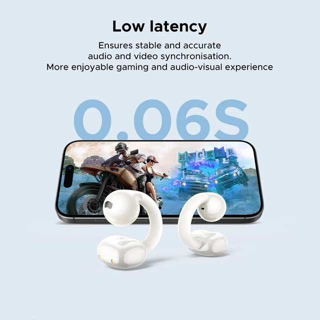 Alt view image 7 of 7 - HiTune S3 Open Ear Earbuds, Bluetooth 5.4, Clip on Earbuds, White Lightweight, Comfort, Wireless Headphones ENC Clear Calls, 30H Playtime, IPX5 Waterproof, for Driving Running Workout Cycling