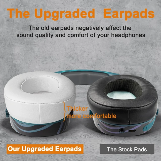 Alt view image 5 of 7 - Replacement Earpads for Skullcandy Hesh 3/ANC/Evo & Crusher Wireless/540/ANC/Evo & Venue ANC Over-Ear Headphones, Ear Pads Cushions with Protein Leather, Noise Isolation Foam - White