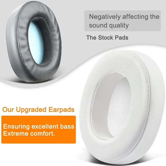 Alt view image 7 of 7 - Replacement Earpads for Skullcandy Hesh 3/ANC/Evo & Crusher Wireless/540/ANC/Evo & Venue ANC Over-Ear Headphones, Ear Pads Cushions with Protein Leather, Noise Isolation Foam - White