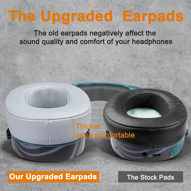 Alt view image 5 of 7 - Replacement Earpads for Skullcandy Hesh 3/ANC/Evo & Crusher Wireless/540/ANC/Evo & Venue ANC Over-Ear Headphones, Ear Pads Cushions with Protein Leather, Noise Isolation Foam - Grey