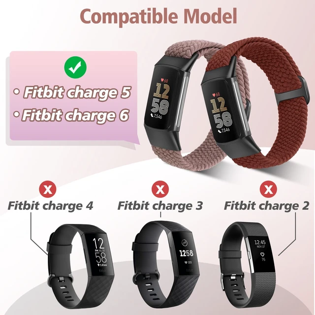 Alt view image 4 of 6 - Elastic Braided Bands Compatible with Fitbit Charge 5/Fitbit Charge 6 for Women Men, Breathable Adjustable Stretchy Nylon Loop Sport Replacement Wristbands for Fitbit Charge 6 Charge 5 Straps