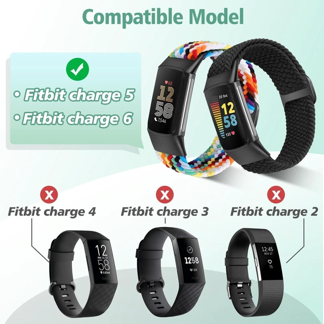 Alt view image 4 of 7 - Elastic Braided Bands Compatible with Fitbit Charge 5/Fitbit Charge 6 for Women Men, Breathable Adjustable Stretchy Nylon Loop Sport Replacement Wristbands for Fitbit Charge 6 Charge 5 Straps