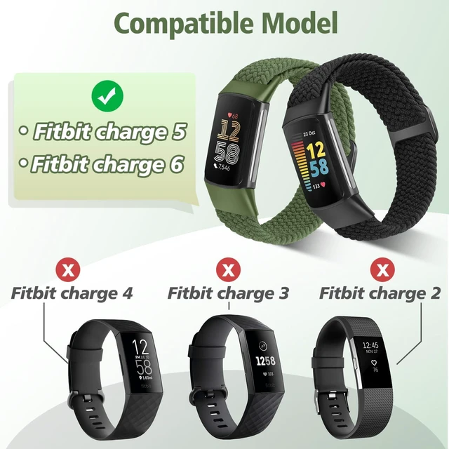 Alt view image 4 of 6 - Elastic Braided Bands Compatible with Fitbit Charge 5/Fitbit Charge 6 for Women Men, Breathable Adjustable Stretchy Nylon Loop Sport Replacement Wristbands for Fitbit Charge 6 Charge 5 Straps