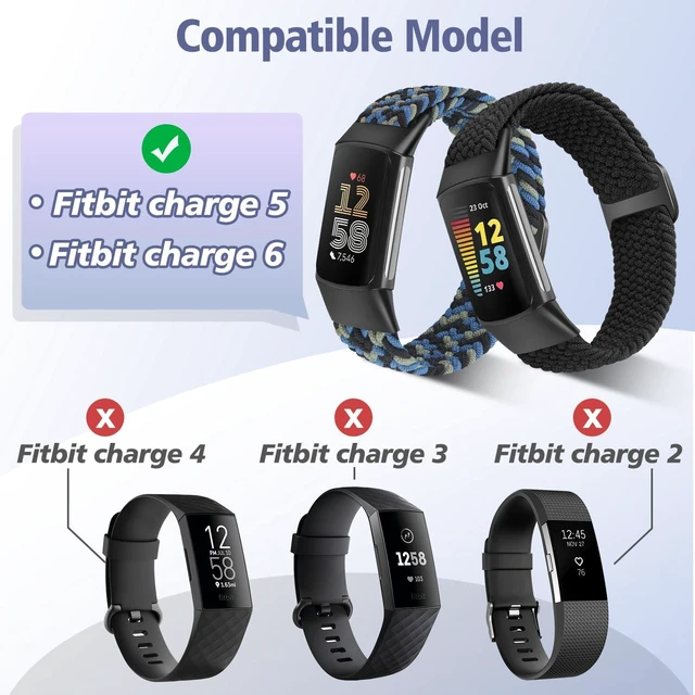 Alt view image 4 of 7 - Elastic Braided Bands Compatible with Fitbit Charge 5/Fitbit Charge 6 for Women Men, Breathable Adjustable Stretchy Nylon Loop Sport Replacement Wristbands for Fitbit Charge 6 Charge 5 Straps