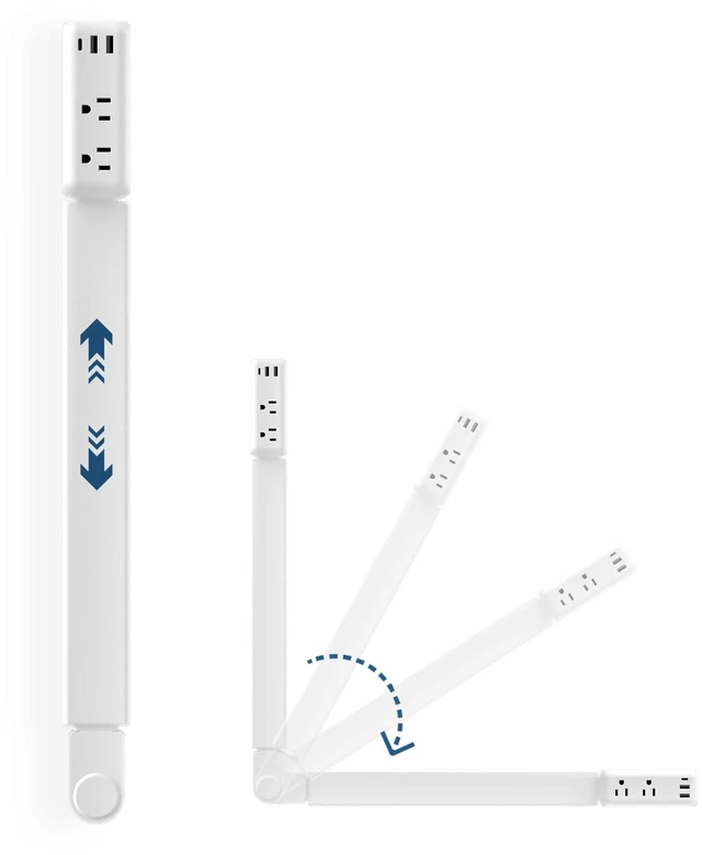 Main image of 34 Inch Retractable Outlet Extender,360° Rotation Coverage Adjust Length, Extend 23 to 34 inches, Access Hard-to-Reach Socket, Designed for Behind Sofa, Nightstands, Desks, etc,Beige
