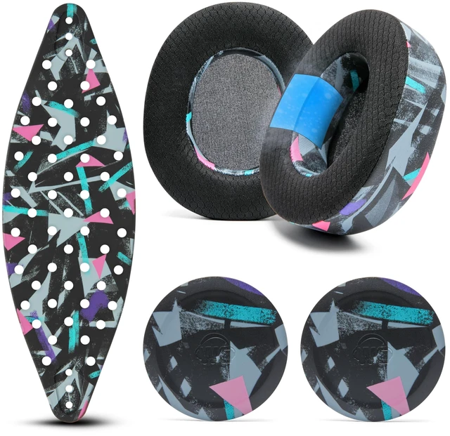 Main image of Mod Kit V2 Nova Pro Wireless, Pro Omni & Elite - Gel Earpads & Headband Made by Wicked Cushions Side Plates also included. Fits Arctis Nova Pro Wireless, Elite & Pro Omni 90's Black