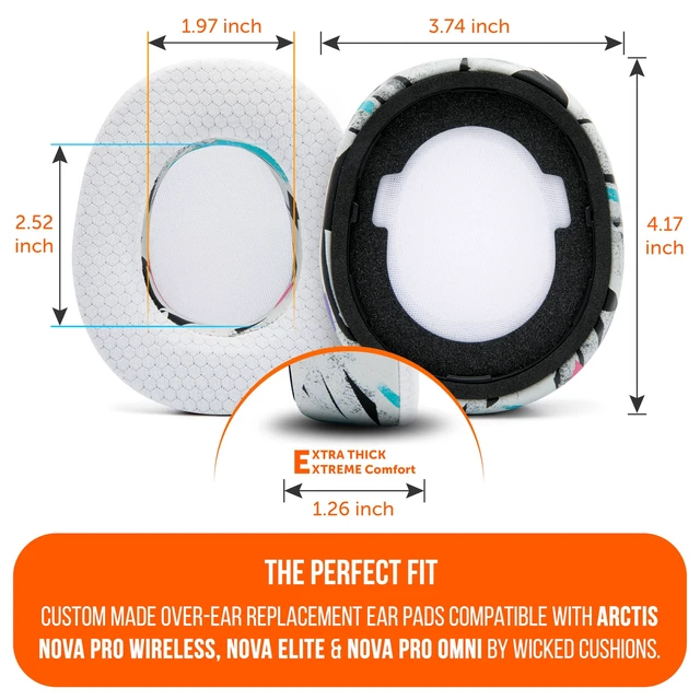 Alt view image 5 of 7 - Mod Kit V2 Nova Pro Wireless, Pro Omni & Elite - Gel Earpads & Headband Made by Wicked Cushions Side Plates also included. Fits Arctis Nova Pro Wireless, Elite & Pro Omni 90's White